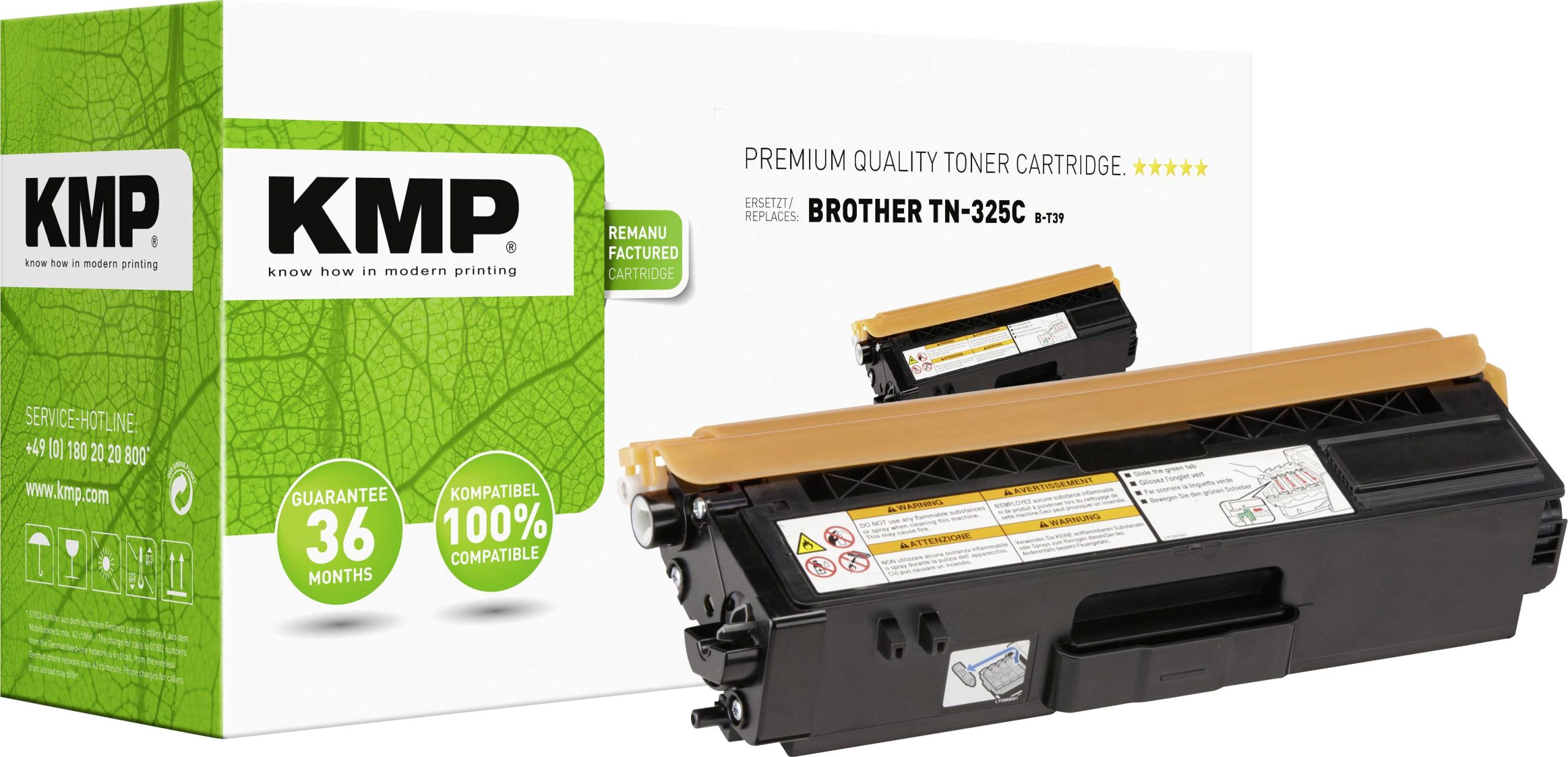 KMP Compatibel Tonercassette B-T39 vervangt Brother TN-325C, TN325C Cyaan