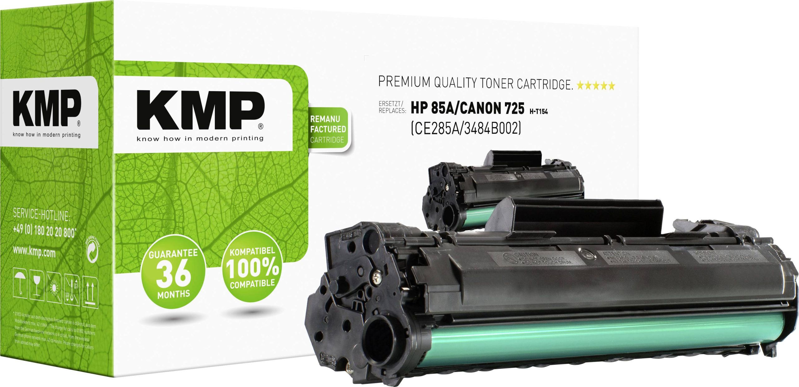 KMP Toner vervangt Canon, HP 85A, CE285A Compatibel Zwart 1900 bladzijden H-T154 1229,0000