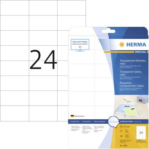 Herma 4685 Folie-etiketten 70 x 37 mm Polyester folie Transparant 600 stuk(s) Permanent hechtend Laser (kleur), Laser (z Herma 4685 Folie-etiketten 70 x 37 mm Polyester folie Transparant 600 stuk(s) Permanent hechtend Laser (kleur), Laser (z