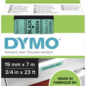 Labeltape DYMO D1 45809 Polyester Tapekleur: Groen Tekstkleur:Zwart 19 mm 7 m Labeltape DYMO D1 45809 Polyester Tapekleur: Groen Tekstkleur:Zwart 19 mm 7 m