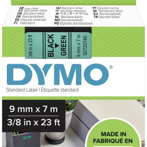 Labeltape DYMO D1 40919 Polyester Tapekleur: Groen Tekstkleur:Zwart 9 mm 7 m Labeltape DYMO D1 40919 Polyester Tapekleur: Groen Tekstkleur:Zwart 9 mm 7 m