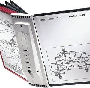Durable Wandhouder voor bureaustandaard SHERPA WALL 10 – 5631 Rood, Zwart DIN A4 Aantal meegeleverde displaypanels 10