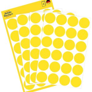 Avery-Zweckform 3007 Etiketten voor markeringspunten Ø 18 mm Geel 96 stuk(s) Permanent hechtend Papier Avery-Zweckform 3007 Etiketten voor markeringspunten Ø 18 mm Geel 96 stuk(s) Permanent hechtend Papier