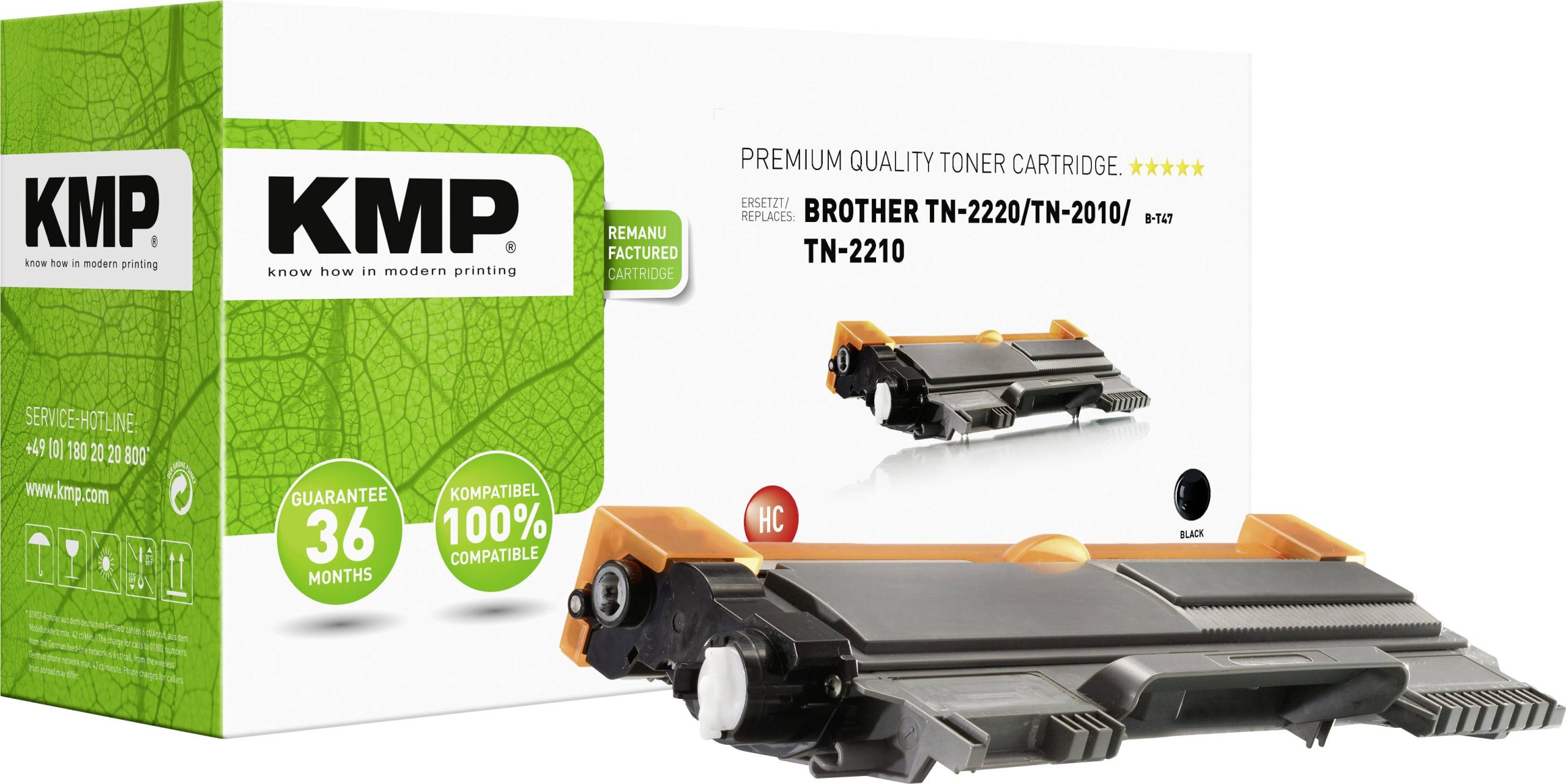 KMP Toner vervangt Brother TN-2010, TN-2210, TN-2220, TN2010, TN2210, TN2220 Compatibel Zwart 2600 bladzijden B-T47 1257
