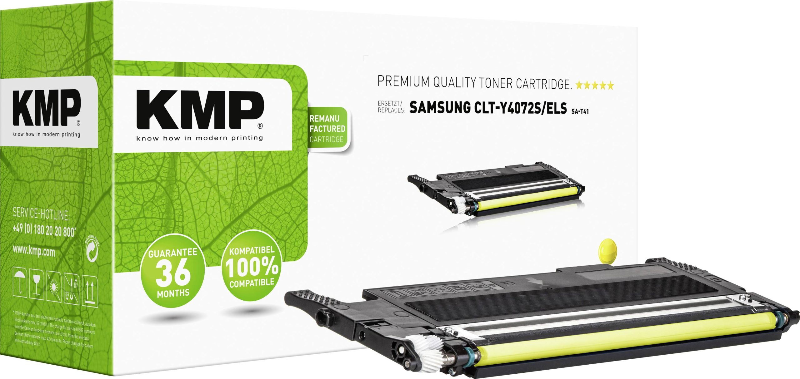 KMP Compatibel Tonercassette SA-T41 vervangt Samsung CLT-Y4072 Geel