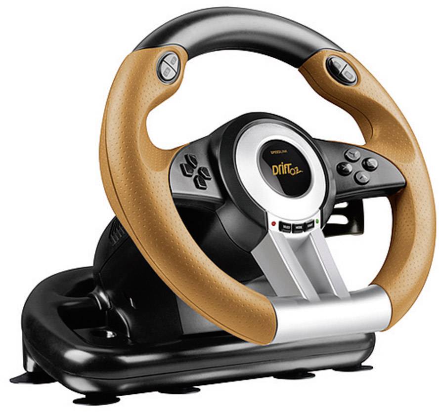 SpeedLink DRIFT O.Z. Racing Wheel Stuurwiel USB PC Zwart, Oranje Incl. pedaal