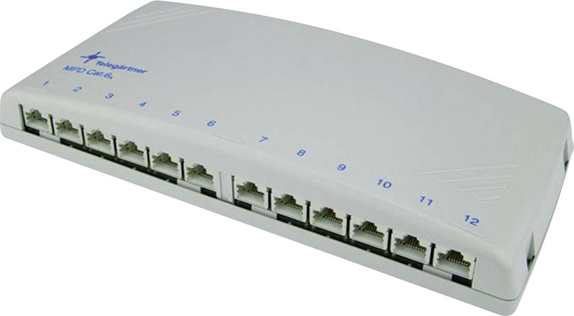Telegärtner 100006997 12 poorten Netwerkpatchpaneel CAT 6A 1 HE Wit Ingericht