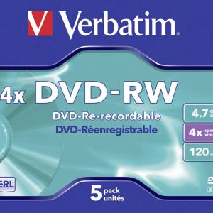 Verbatim 43285 DVD-RW disc 4.7 GB 5 stuk(s) Jewelcase Herschrijfbaar