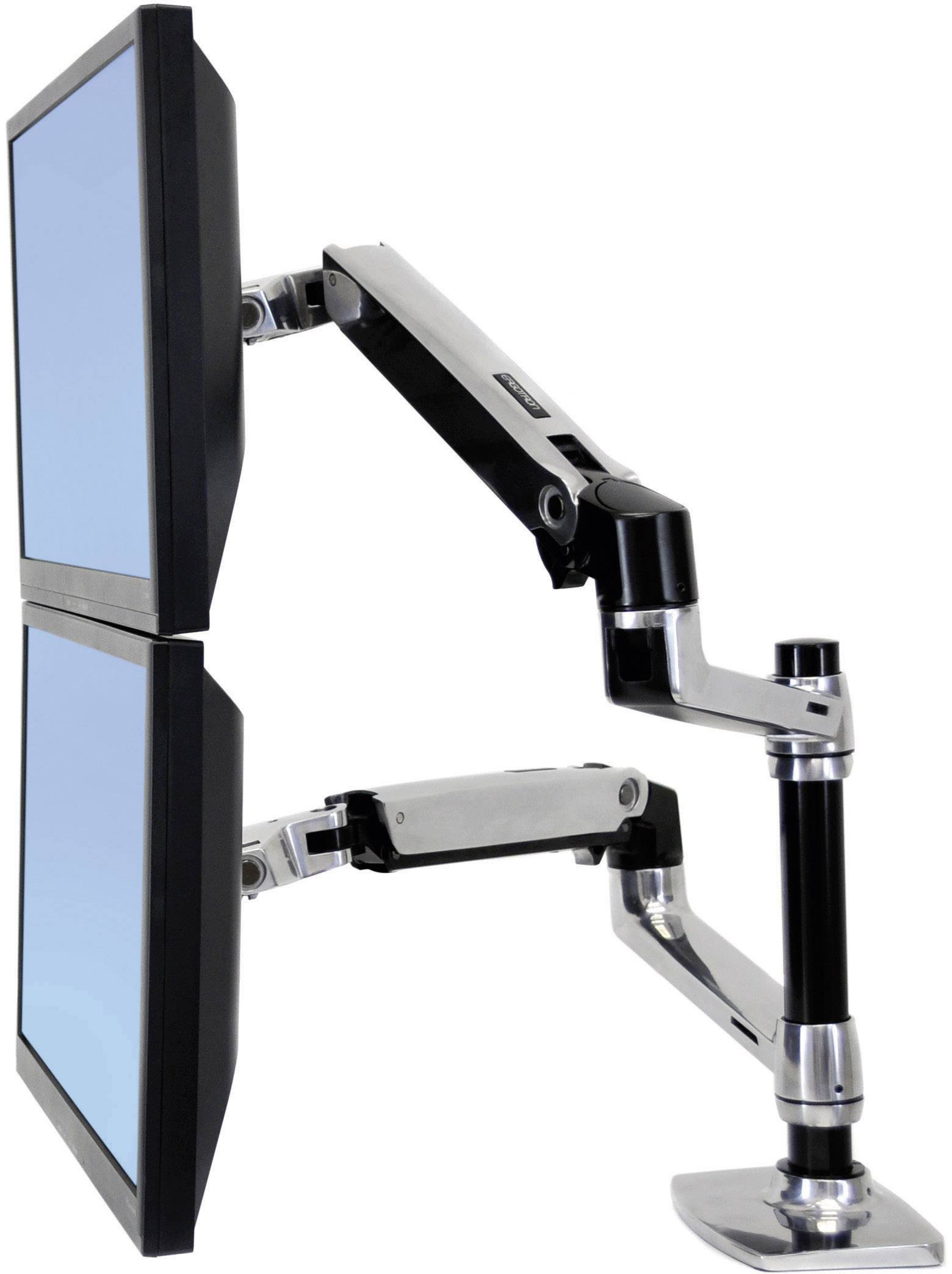 Ergotron LX Dual Arm Stacking Desk Mount Monitor-tafelbeugel Incl. laptophouder 38,1 cm (15") - 61 cm (24") Aluminium In