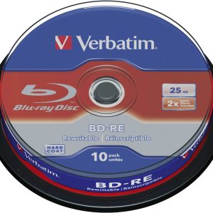 Verbatim 43694 Blu-ray BD-RE disc 25 GB 10 stuk(s) Spindel Herschrijfbaar, Antikras-coating