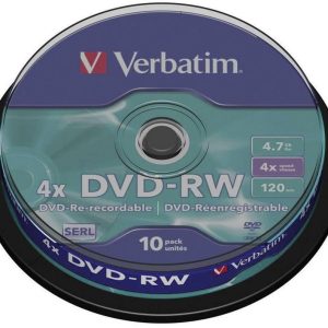 Verbatim 43552 DVD-RW disc 4.7 GB 10 stuk(s) Spindel Herschrijfbaar