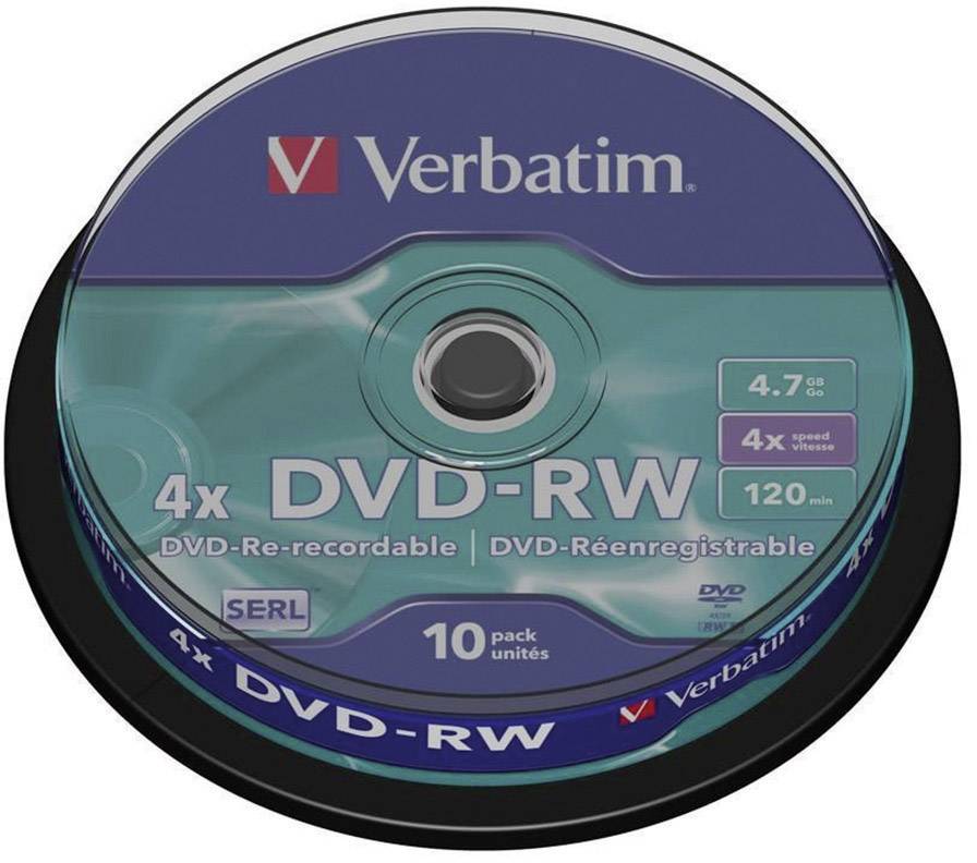 Verbatim 43552 DVD-RW disc 4.7 GB 10 stuk(s) Spindel Herschrijfbaar