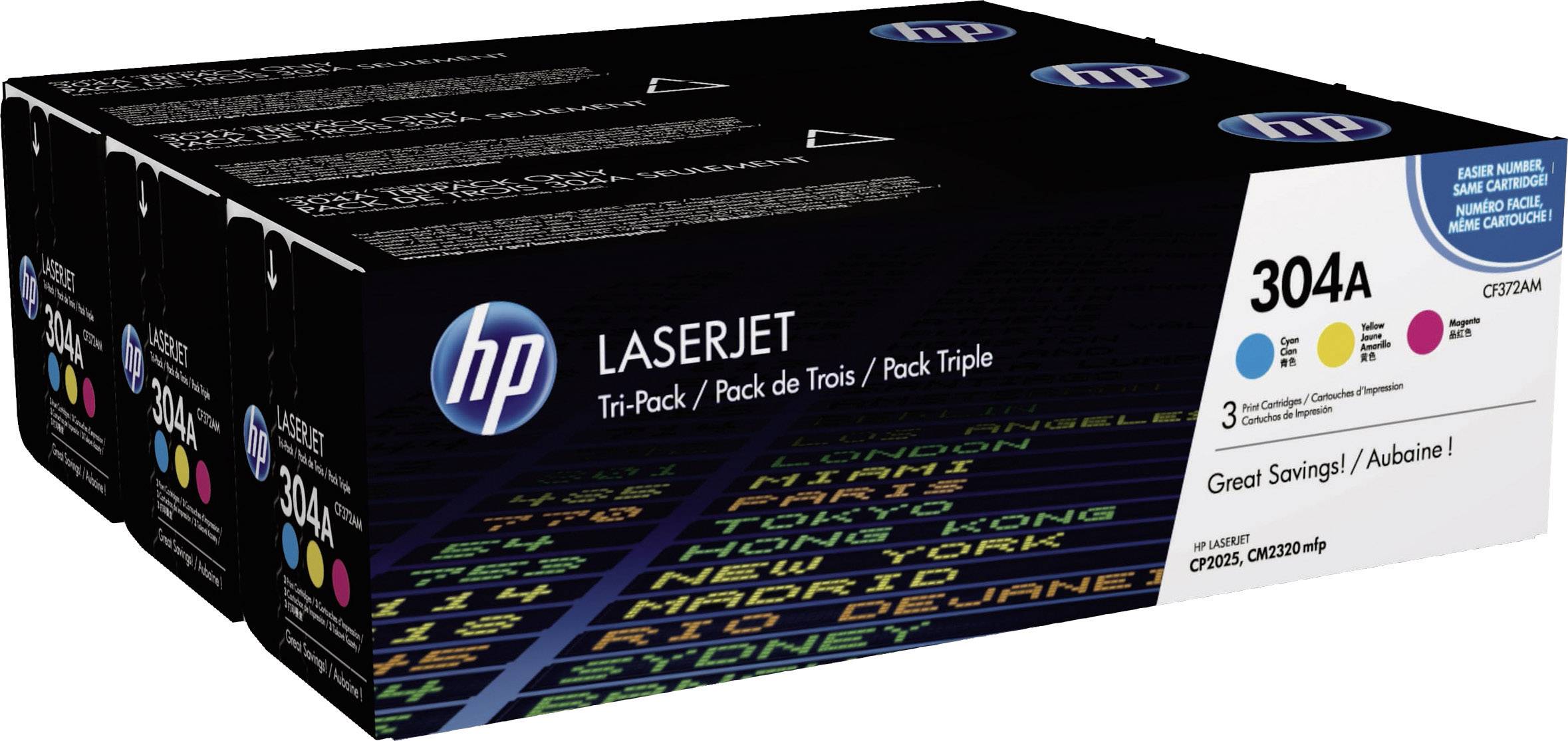 HP Toner 304A Origineel Combipack Cyaan, Magenta, Geel 2800 bladzijden CF372AM