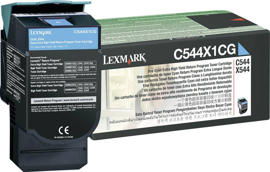 Lexmark Tonercassette (recycling) C544 C546 X544 X546 X548 Origineel Cyaan 4000 bladzijden C544X1CG