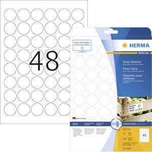 Herma 10915 Zelfklevende etiketten Ø 30 mm Papier Wit 1200 stuk(s) Permanent hechtend Inkjet, Laser (zwart/wit), Laser ( Herma 10915 Zelfklevende etiketten Ø 30 mm Papier Wit 1200 stuk(s) Permanent hechtend Inkjet, Laser (zwart/wit), Laser (