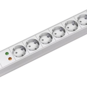 Bachmann 333.004 19 inch 1 HE Geaarde contactdoos Wit Bachmann 333.004 19 inch 1 HE Geaarde contactdoos Wit
