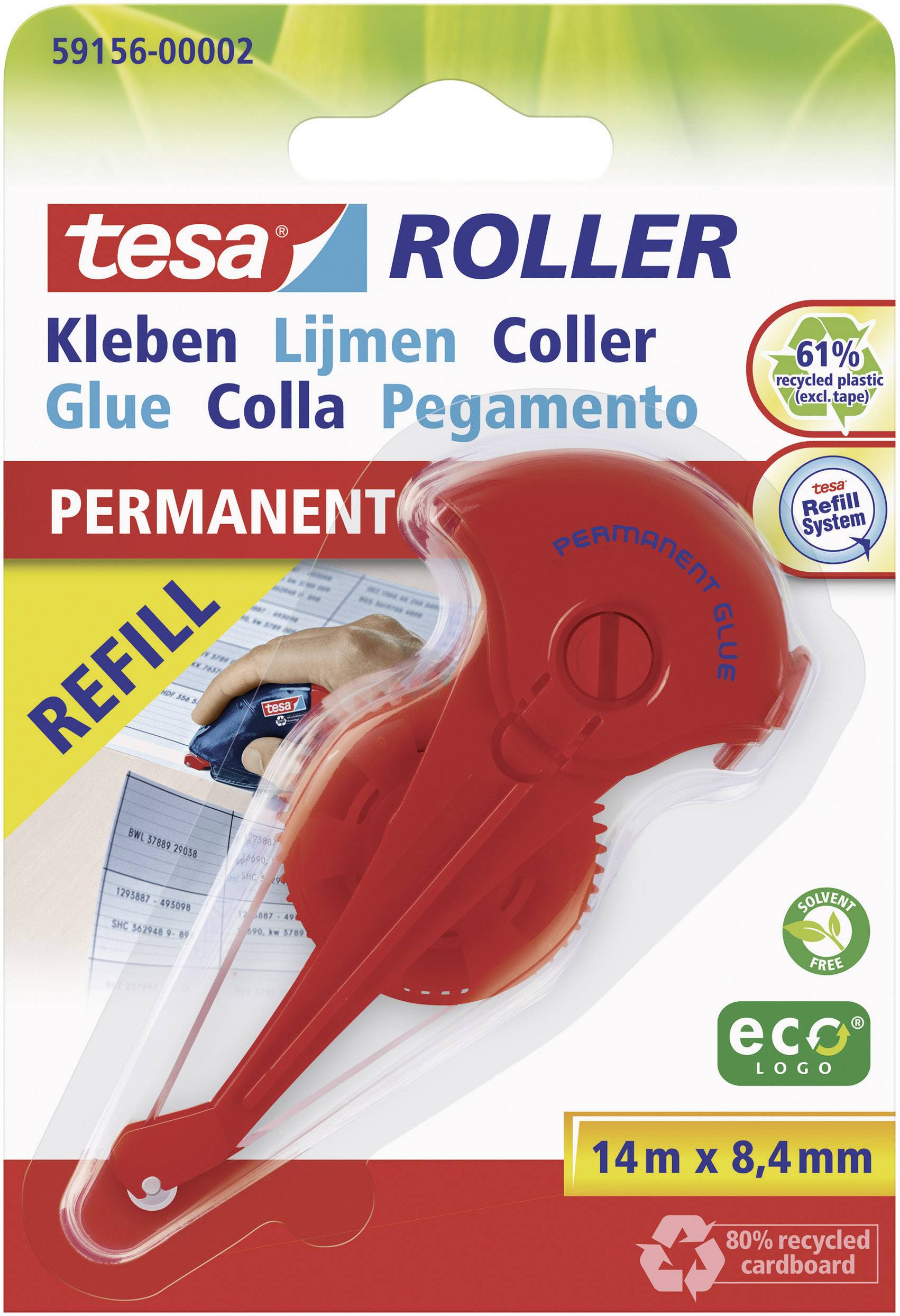 tesa Navulling voor lijmroller ROLLER Permanent ecoLogo® 8.4 mm 14 m Permanent hechtend Navulbaar: Nee 59156-00002-06 1