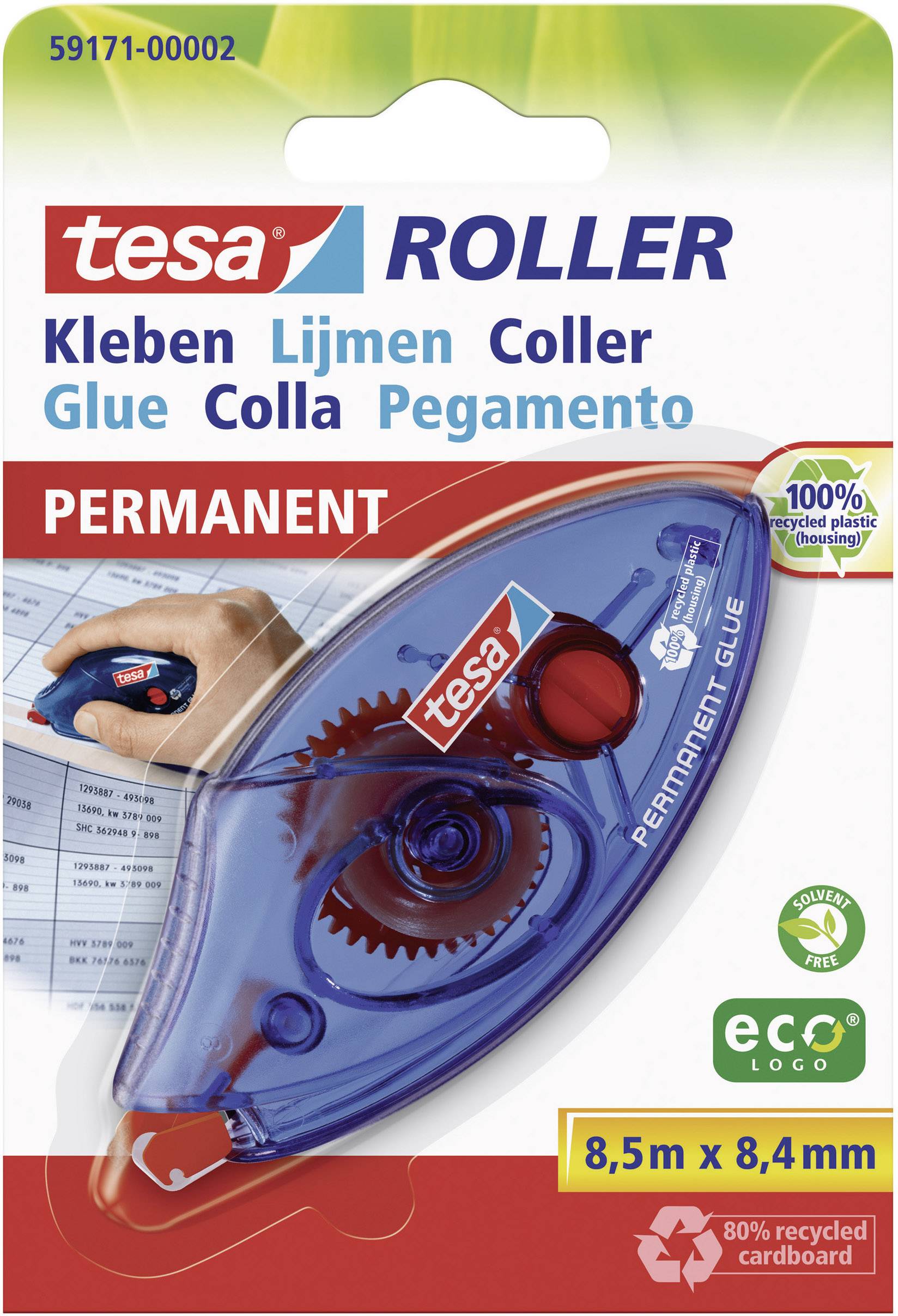 tesa Lijmroller ROLLER Permanent ecoLogo® 8.4 mm 8.5 m Permanent hechtend Navulbaar: Nee 59171-00002-04 1 stuk(s)
