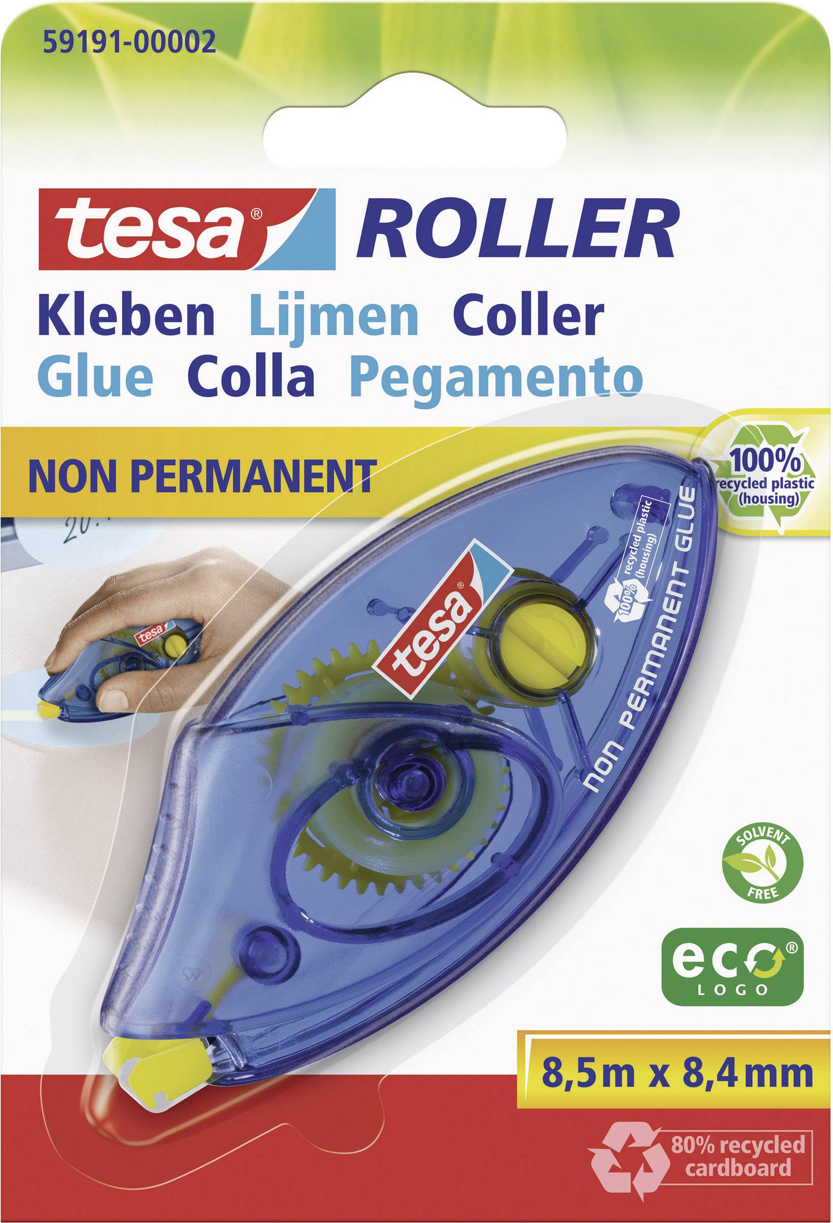 tesa Lijmroller ecoLogo® 8.4 mm 14 m Weer verwijderbaar Navulbaar: Nee 59191-00002-03 1 stuk(s)