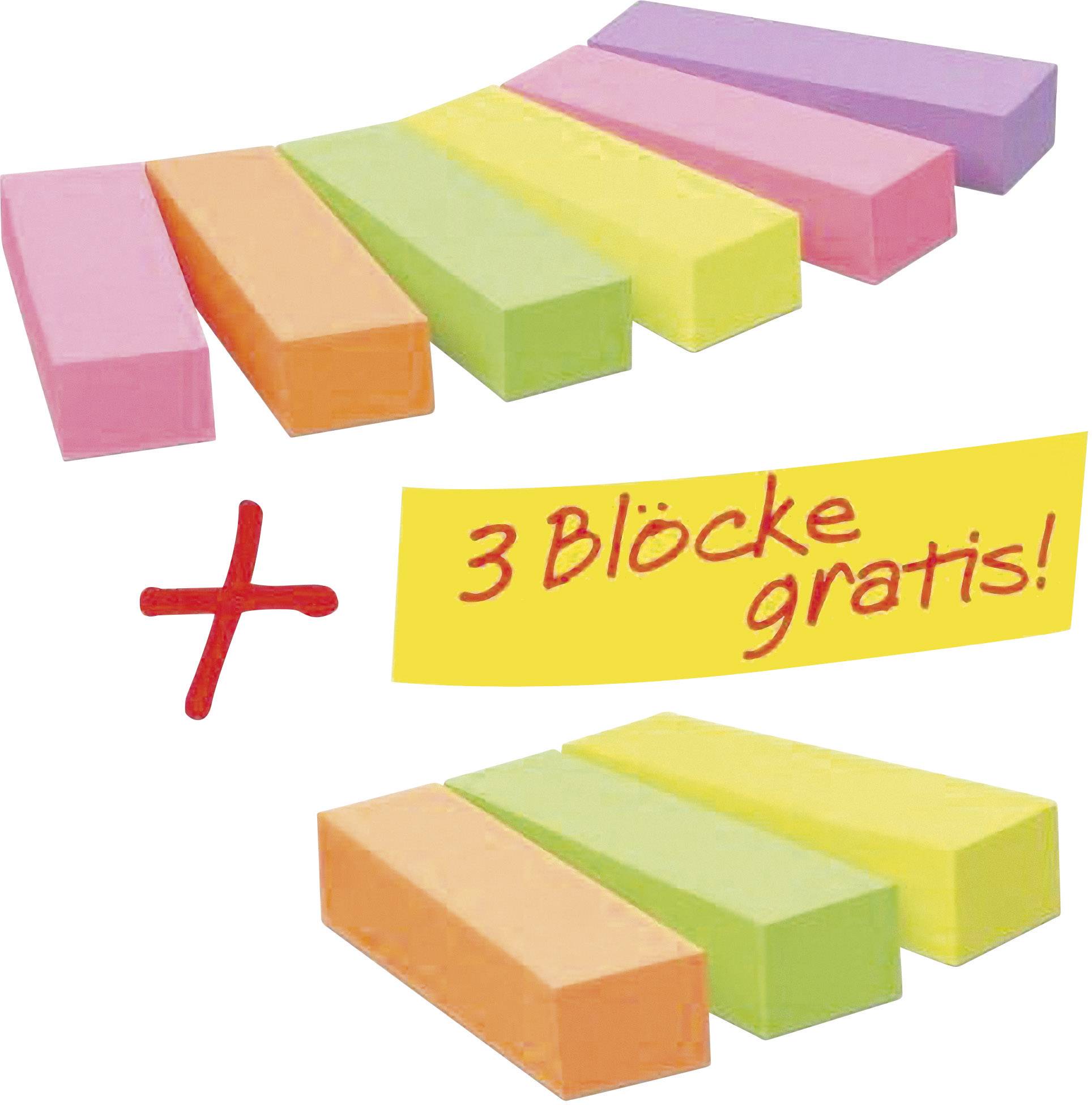 Post-it Plakindex 670-6+3 15 mm x 50 mm Neon-pink, Neon-groen, Neon-geel, Neon-oranje, Violet 900 vellen