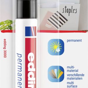 Edding 3000 4-3000-1-1001 Permanent marker Zwart Watervast: Ja Edding 3000 4-3000-1-1001 Permanent marker Zwart Watervast: Ja