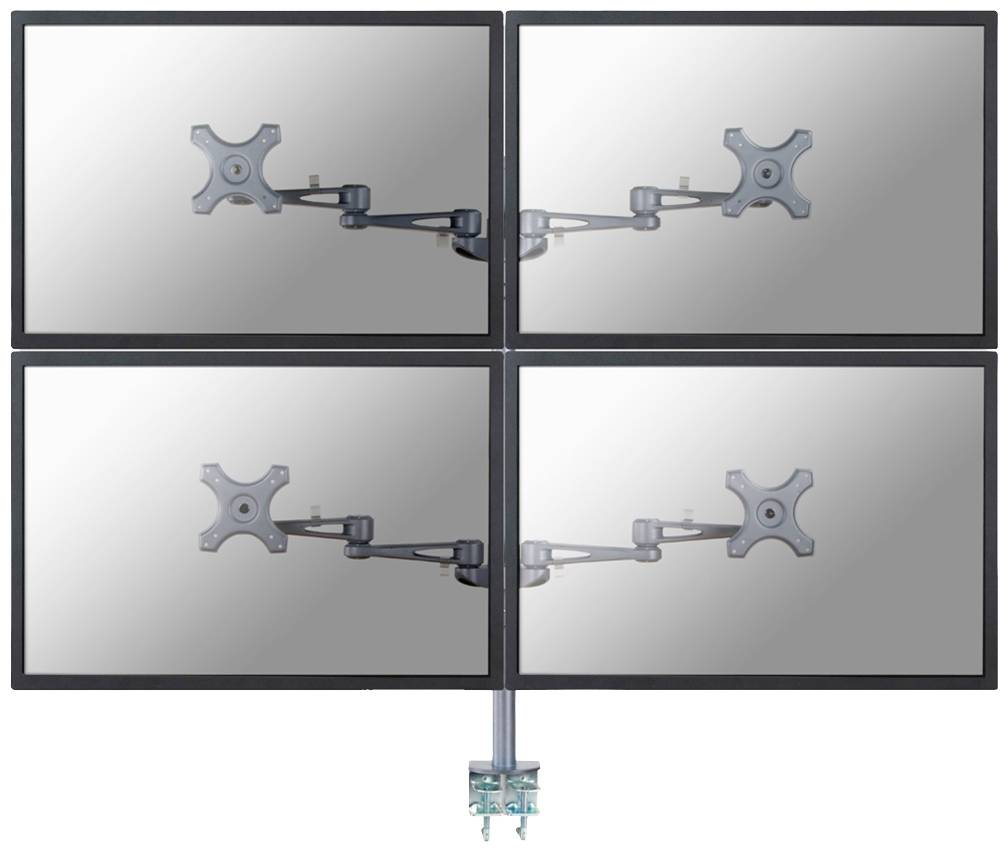 Neomounts FPMA-D935D4 Monitor-tafelbeugel Aantal monteerbare displays: 4 Display(s) 25,4 cm (10") - 68,6 cm (27") Zilver