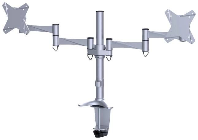 Neomounts FPMA-D1330DSILVER Monitor-tafelbeugel Aantal monteerbare displays: 2 Display(s) 25,4 cm (10") - 68,6 cm (27")