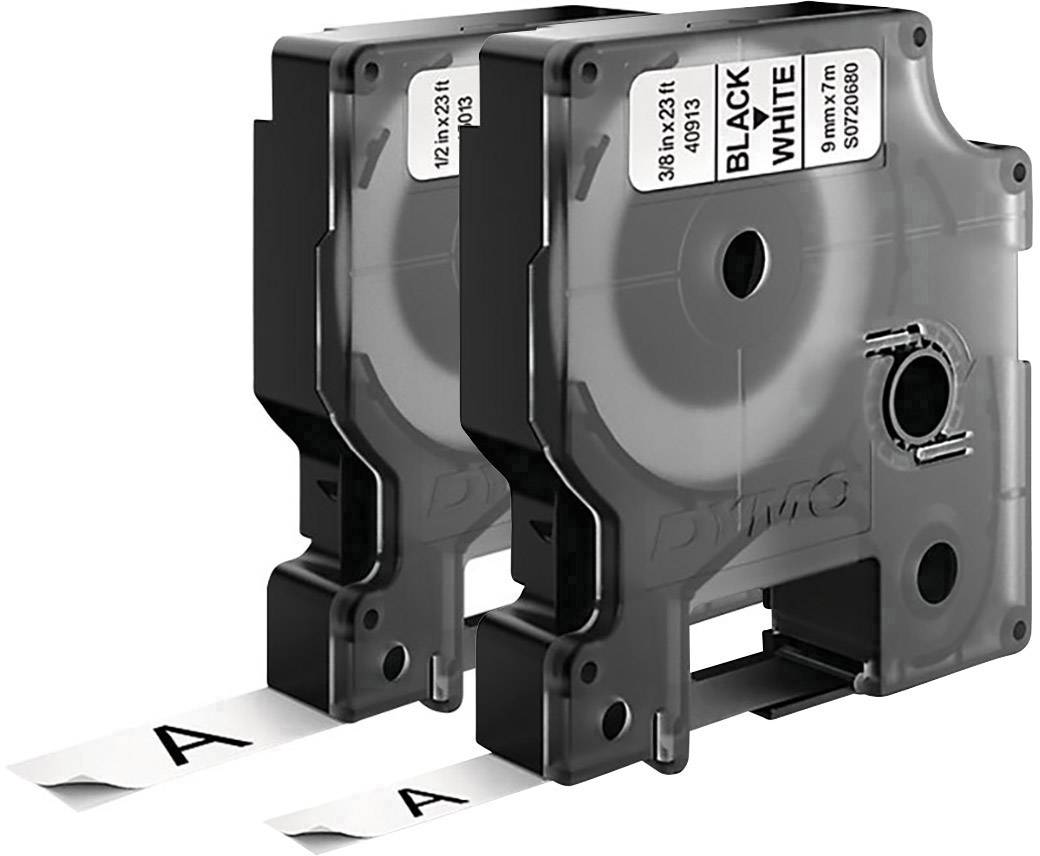 DYMO 40913, 45013 Labeltape Set van 2 stuks Tapekleur: Wit Tekstkleur: Zwart 9 mm, 12 mm 7 m