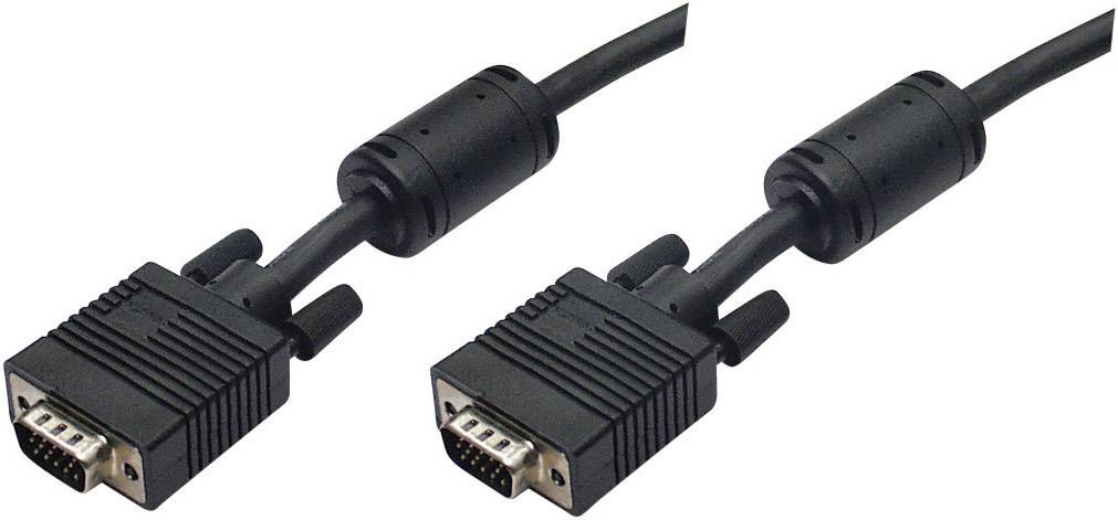 Manhattan 317733 VGA-kabel VGA Aansluitkabel VGA-stekker 15-polig, VGA-stekker 15-polig 3.00 m Zwart Schroefbaar, Met Fe