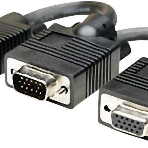 Manhattan 304559 VGA-kabel VGA Y-kabel VGA-stekker 15-polig, VGA-bus 15-polig, VGA-bus 15-polig 0.15 m Zwart Schroefbaar