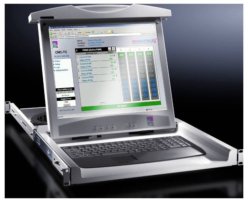 Rittal 9055.410 1 poort KVM-console VGA, DVI 1280 x 1024 Pixel