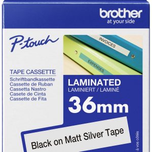 Brother TZe-M961 Labeltape metallic Tapekleur: Zilver (mat) Tekstkleur: Zwart 36 mm 8 m