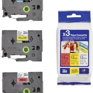 Labeltape Set van 3 stuks Brother TZe, TZ TZe-31M3 Tapekleur: Wit, Geel, Rood Tekstkleur:Zwart 12 mm 8 m Labeltape Set van 3 stuks Brother TZe, TZ TZe-31M3 Tapekleur: Wit, Geel, Rood Tekstkleur:Zwart 12 mm 8 m