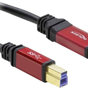 Delock 82756 USB-kabel USB 3.2 Gen1 USB-A stekker, USB-B stekker 1.00 m Rood, Zwart Vergulde steekcontacten, UL gecertif Delock 82756 USB-kabel USB 3.2 Gen1 USB-A stekker, USB-B stekker 1.00 m Rood, Zwart Vergulde steekcontacten, UL gecertif