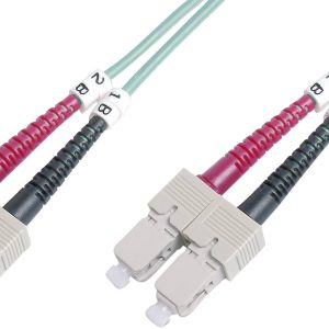 Digitus DK-2522-01/3 Glasvezel Optische vezel Aansluitkabel 1.00 m Turquoise [1x SC-stekker – 1x SC-stekker] 50/125 µ Mu
