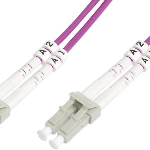 Digitus DK-2533-10-4 Glasvezel Optische vezel Aansluitkabel 10.00 m Violet [1x LC-stekker – 1x LC-stekker] 50/125 µ Mult