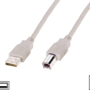 Digitus AK-300102-018-E USB-kabel USB 2.0 USB-A stekker, USB-B stekker 1.80 m Beige Digitus AK-300102-018-E USB-kabel USB 2.0 USB-A stekker, USB-B stekker 1.80 m Beige