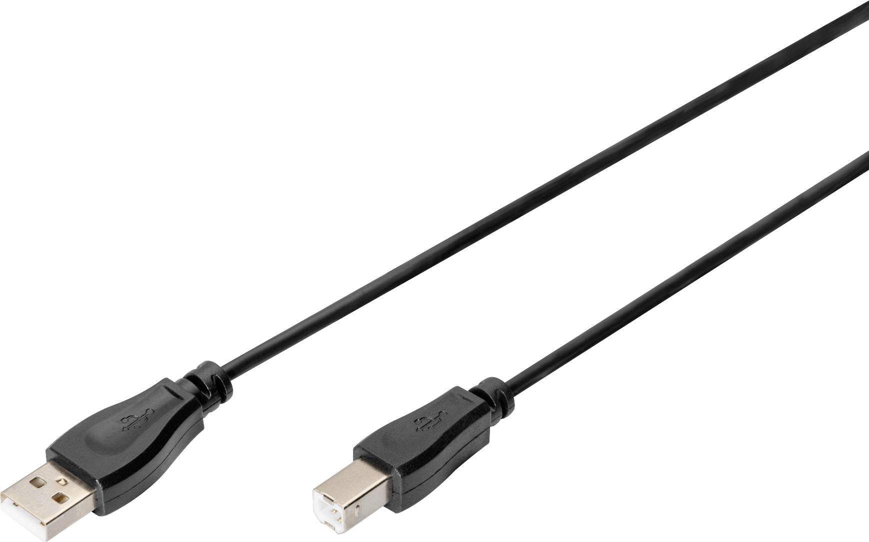 Digitus AK-300102-018-S USB-kabel USB 2.0 USB-A stekker, USB-B stekker 1.80 m Zwart