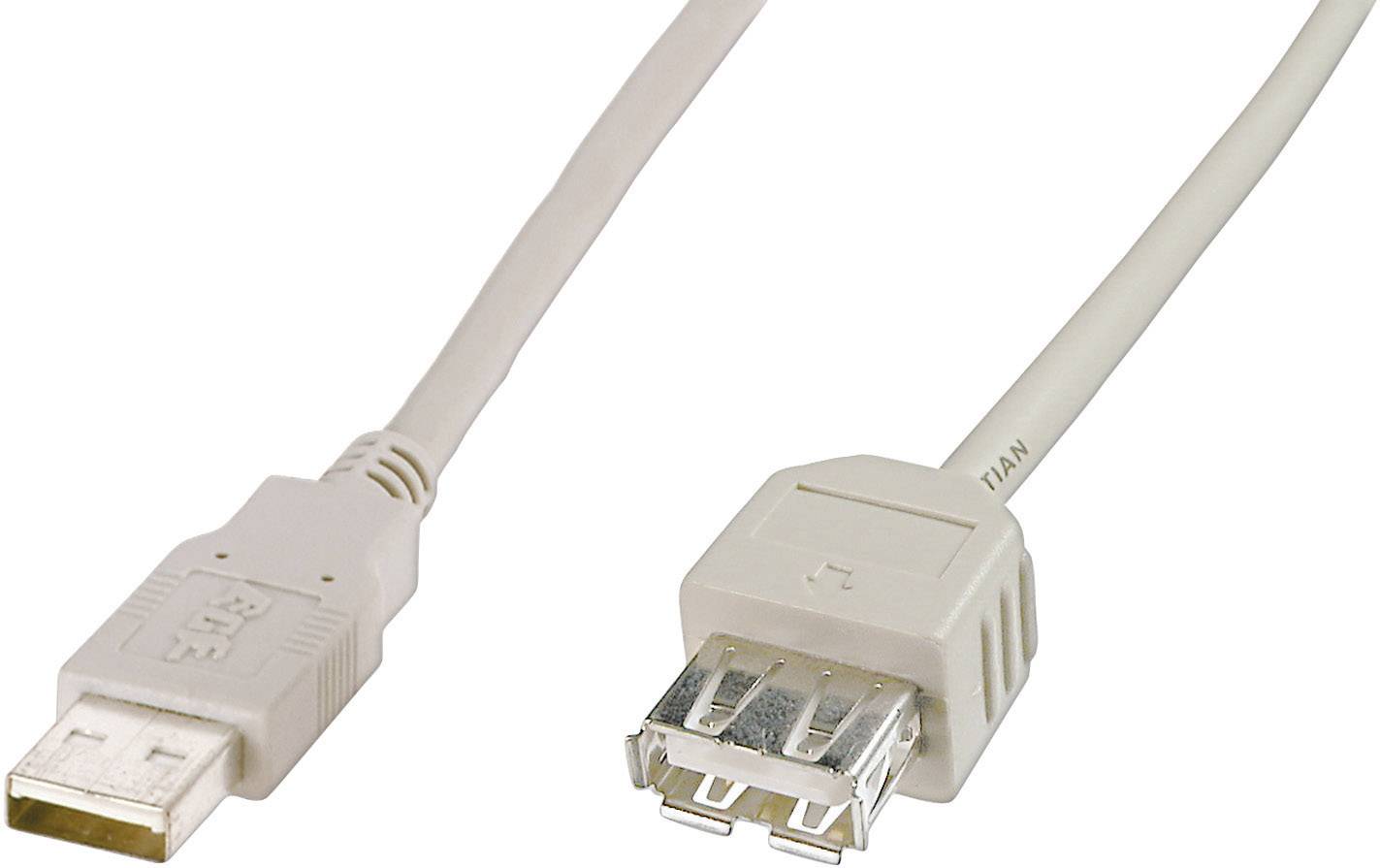 Digitus AK-300202-018-E USB-kabel USB 2.0 USB-A stekker, USB-A bus 1.80 m Beige