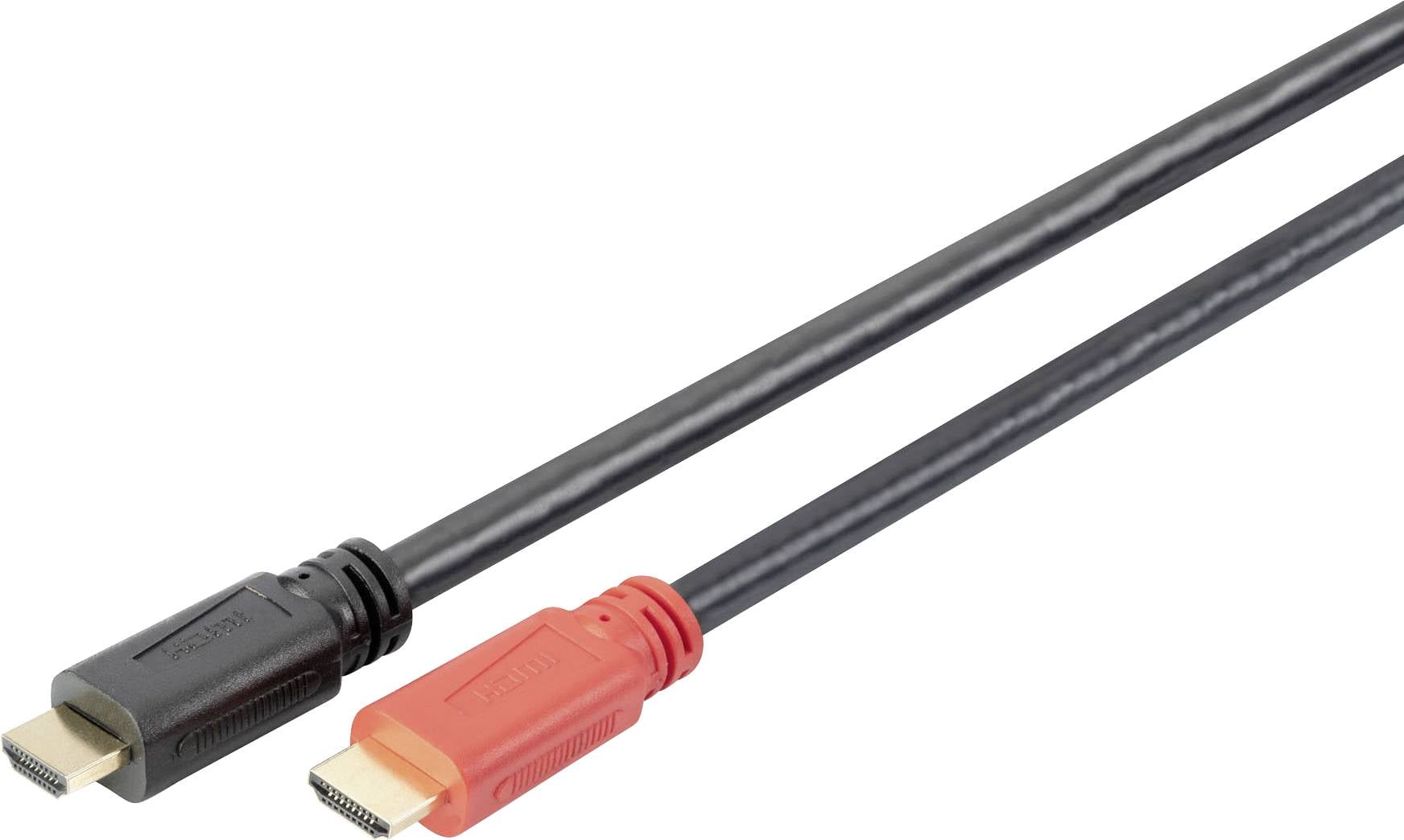 HDMI Aansluitkabel met versterker 10.00 m Zwart Digitus