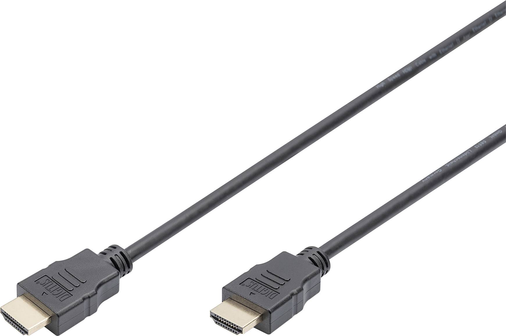 Digitus AK-330114-050-S HDMI-kabel HDMI Aansluitkabel HDMI-A-stekker, HDMI-A-stekker 5.00 m Zwart Vergulde steekcontacte