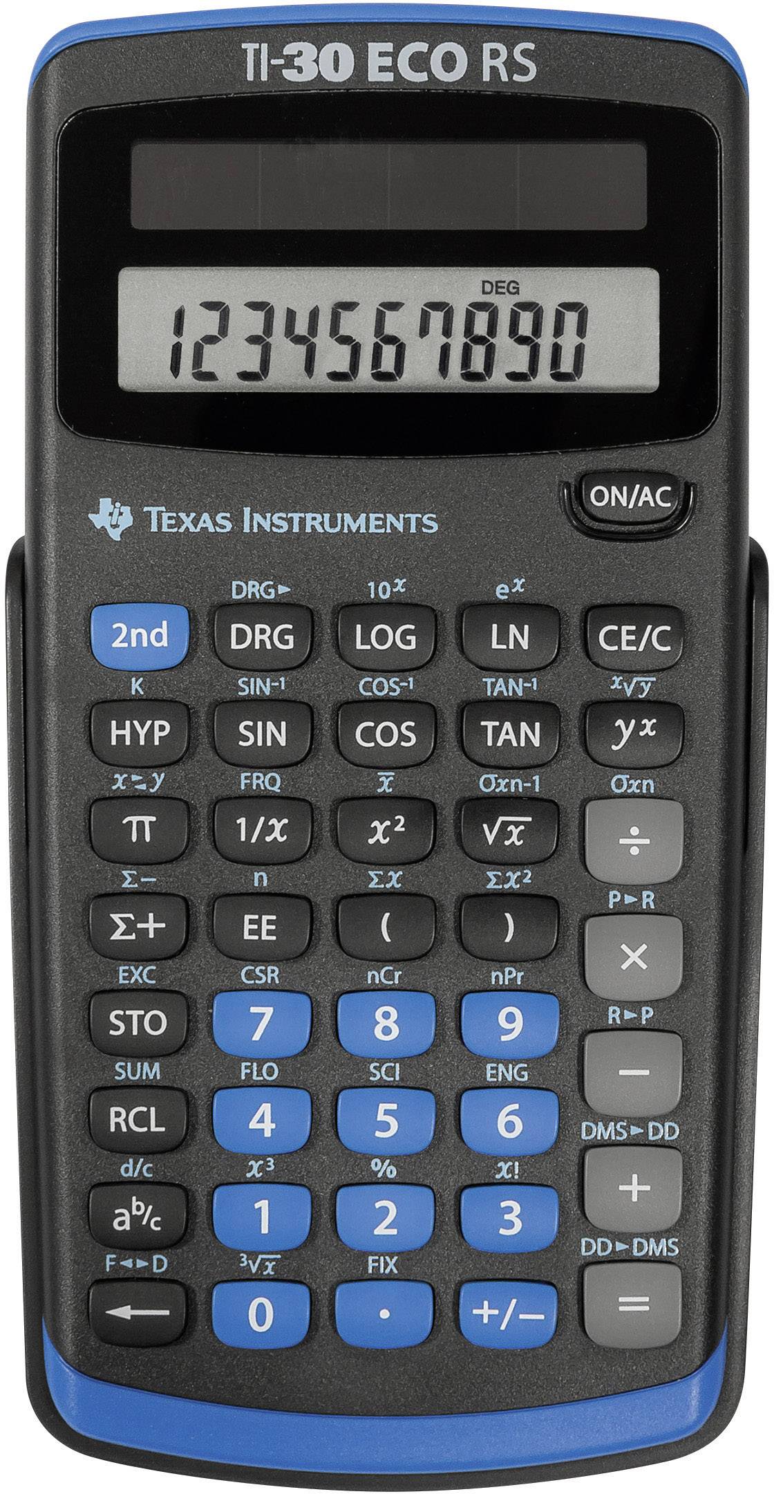 Texas Instruments TI-30 ECO RS Schoolrekenmachine Zwart Aantal displayposities: 10 werkt op zonne-energie (b x h x d) 71