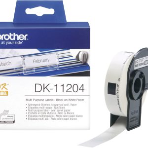 Brother DK-11204 Rol met etiketten 54 x 17 mm Papier Wit 400 stuk(s) Permanent hechtend DK11204 Adresetiketten Brother DK-11204 Rol met etiketten 54 x 17 mm Papier Wit 400 stuk(s) Permanent hechtend DK11204 Adresetiketten