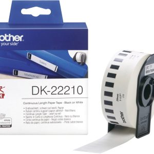 Brother Brother DK-22210 – Schwarz auf Weiß – Rolle (2,9 cm x 30,5 m) Rol met etiketten 29 mm x 30.48 m Papier Wit 1 stu Brother Brother DK-22210 – Schwarz auf Weiß – Rolle (2,9 cm x 30,5 m) Rol met etiketten 29 mm x 30.48 m Papier Wit 1 stu