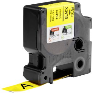 Etiketten DYMO IND RHINO 18433 Vinyl Tapekleur: Geel Tekstkleur:Zwart 19 mm 5.5 m Etiketten DYMO IND RHINO 18433 Vinyl Tapekleur: Geel Tekstkleur:Zwart 19 mm 5.5 m