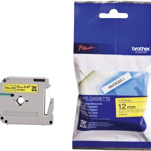 Brother M-K 631 Labeltape Tapekleur: Geel Tekstkleur: Zwart 12 mm 8 m Brother M-K 631 Labeltape Tapekleur: Geel Tekstkleur: Zwart 12 mm 8 m