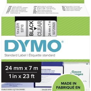 DYMO 53710 Labeltape Tapekleur: Transparant Tekstkleur: Zwart 24 mm 7 m DYMO 53710 Labeltape Tapekleur: Transparant Tekstkleur: Zwart 24 mm 7 m