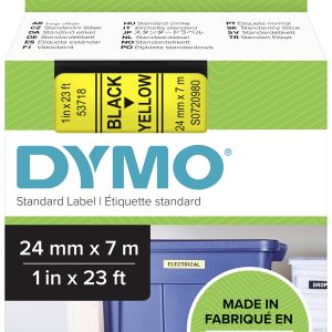 DYMO 53718 Labeltape Polyester Tapekleur: Geel Tekstkleur: Zwart 24 mm 7 m DYMO 53718 Labeltape Polyester Tapekleur: Geel Tekstkleur: Zwart 24 mm 7 m