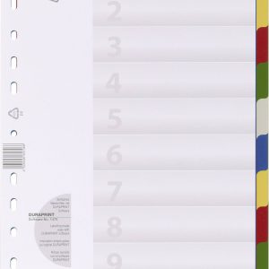 Durable 6740 Register DIN A4 blanco Polypropyleen Meerdere kleuren 10 tabbladen 674027 Durable 6740 Register DIN A4 blanco Polypropyleen Meerdere kleuren 10 tabbladen 674027