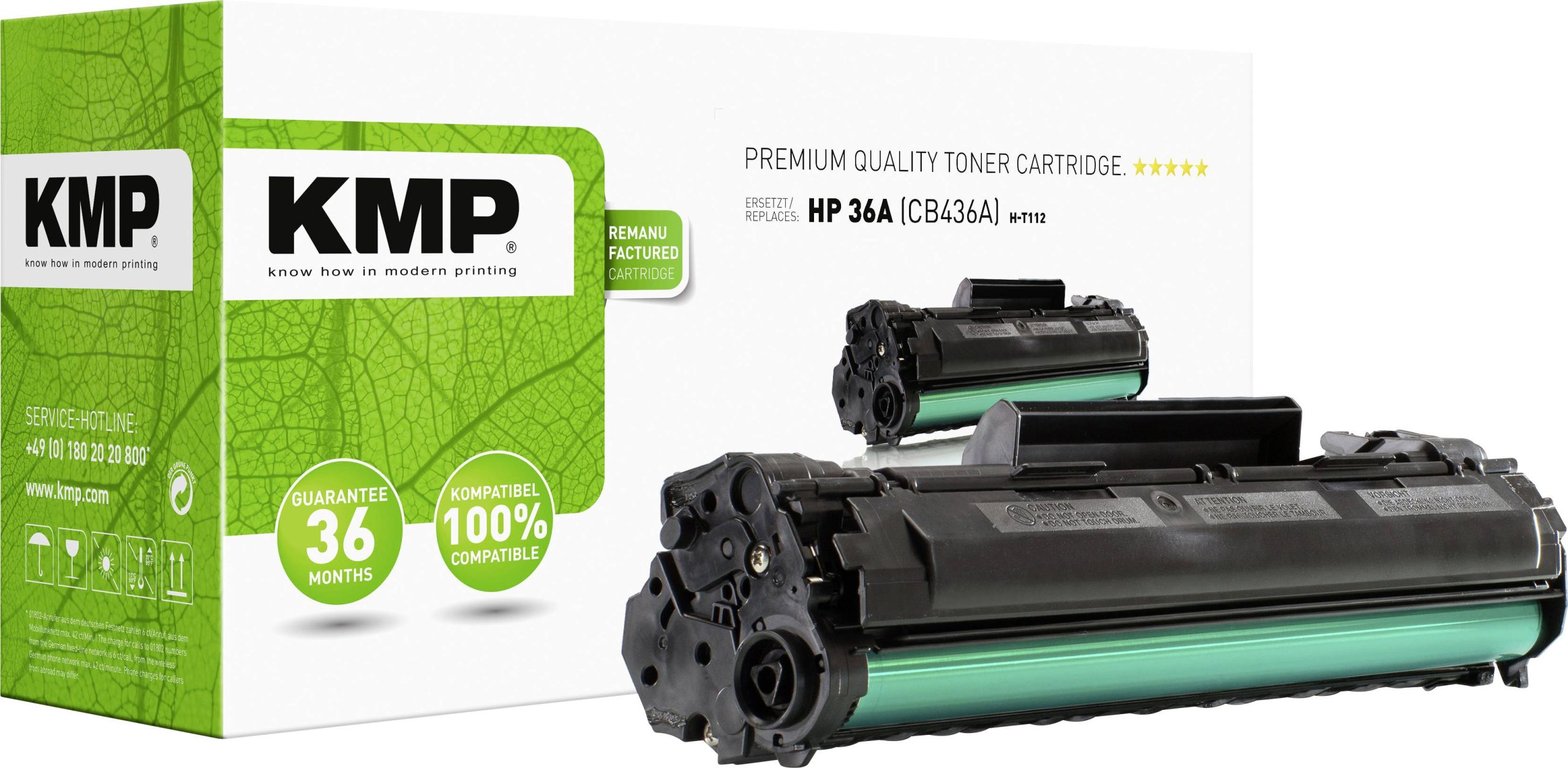 KMP Toner vervangt HP 36A, CB436A Compatibel Zwart 2000 bladzijden H-T112 1211,0000